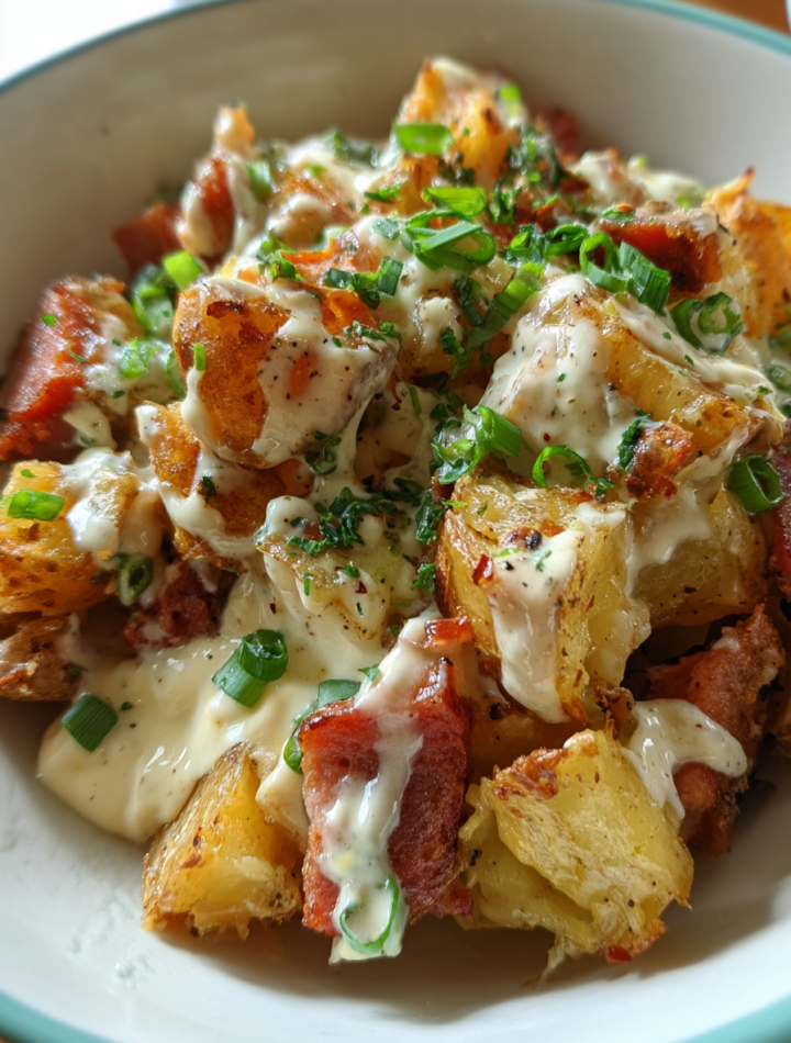 Cheesy Ranch Potatoes and Smoked Sausage
