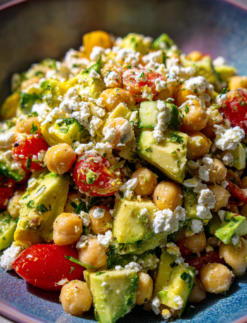 Chickpea Feta Avocado Salad
