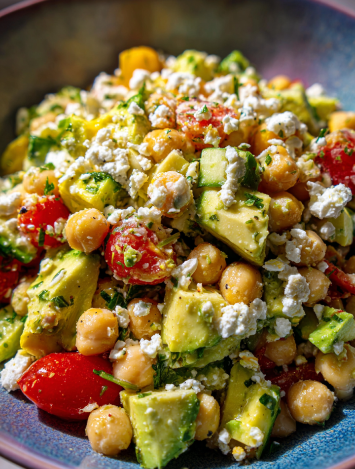 Chickpea Feta Avocado Salad