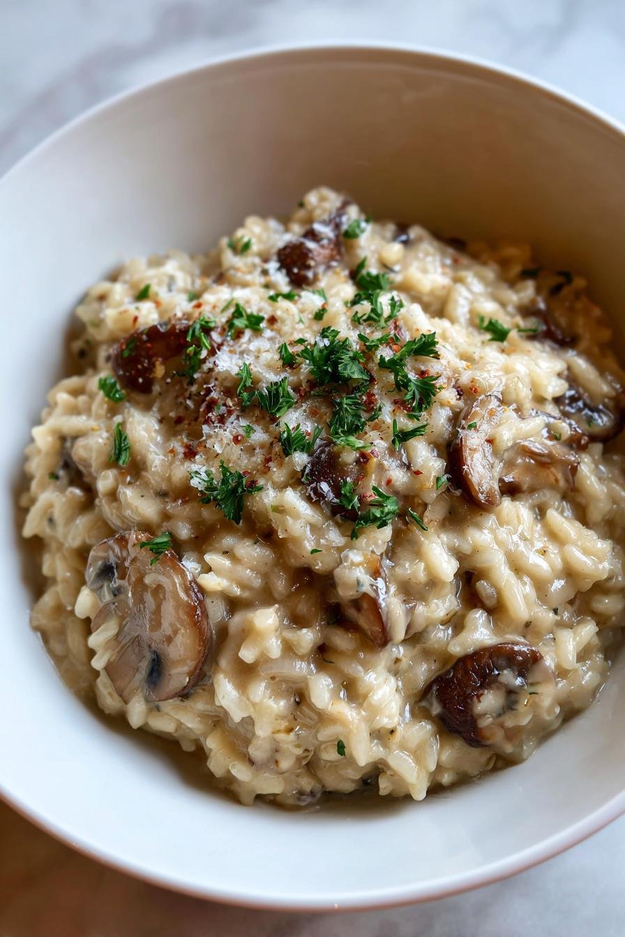 creamy mushroom risotto