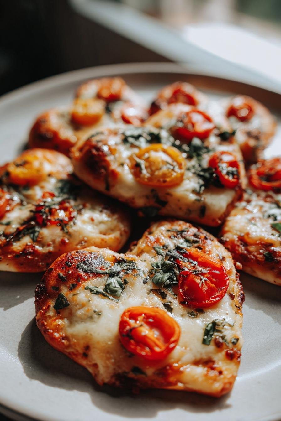 mini heart-shaped pizzas