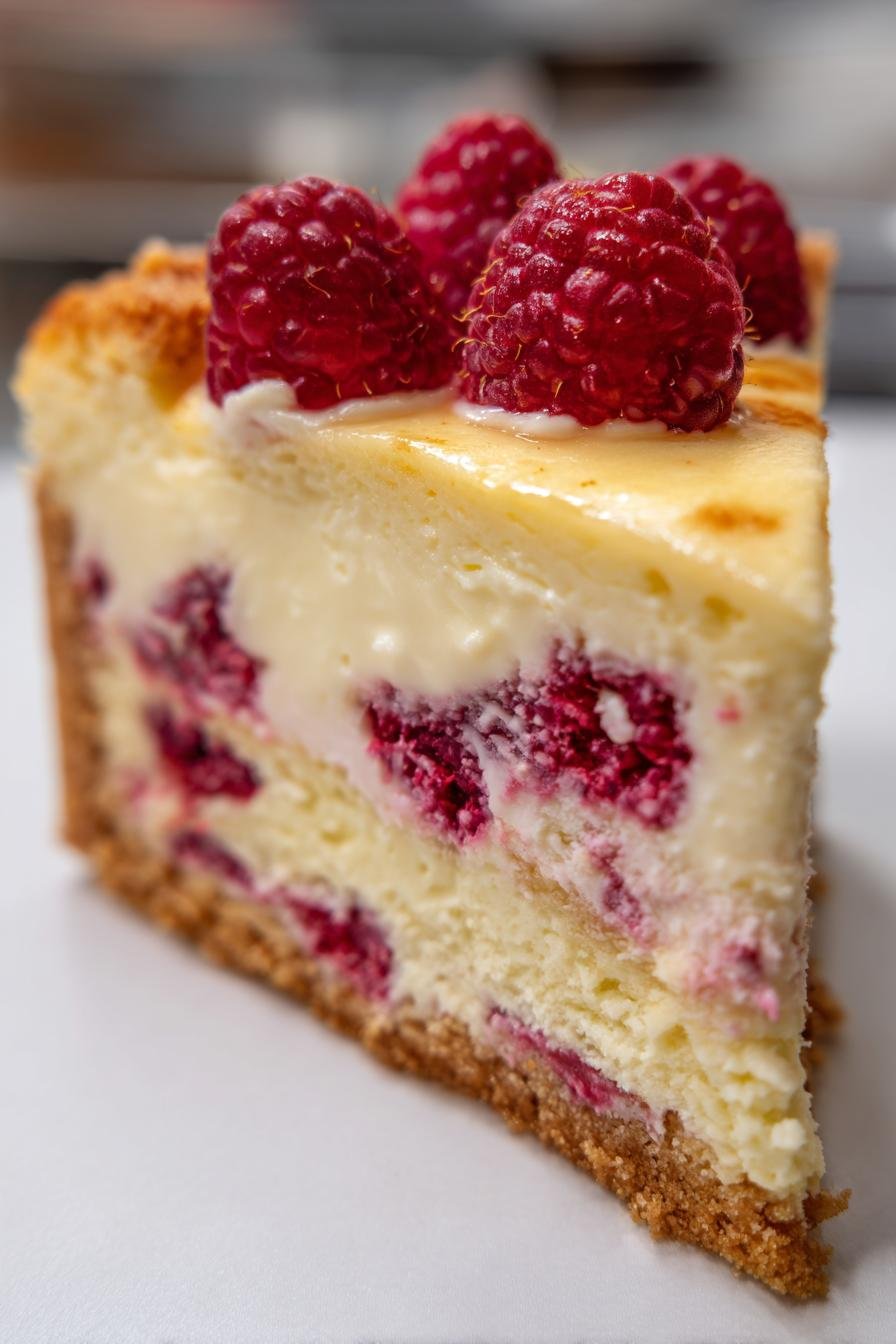 white chocolate raspberry cheesecake