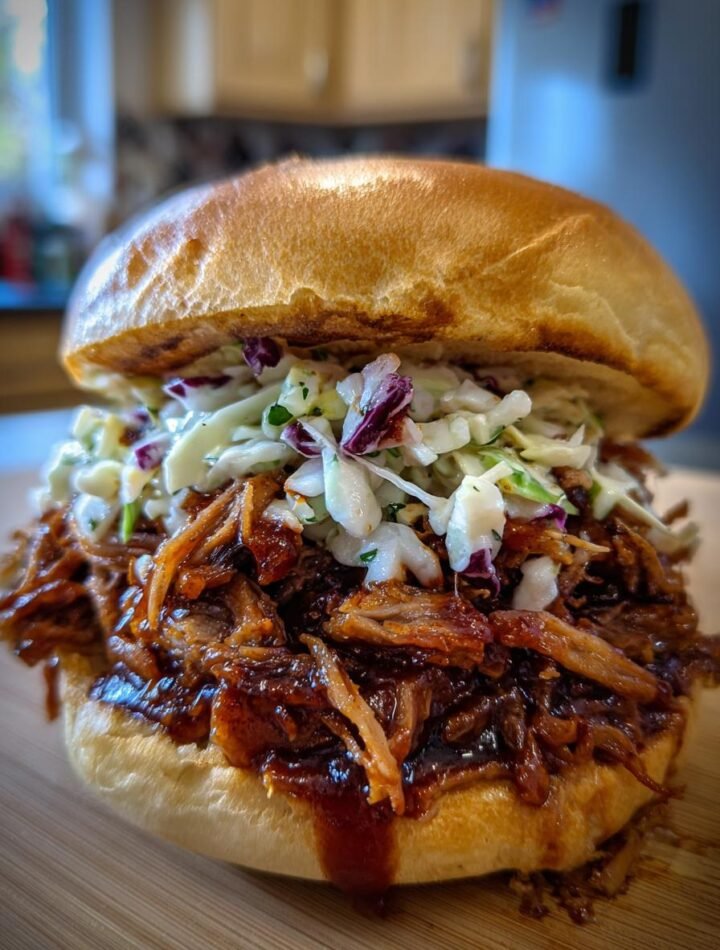BBQ pulled pork sandwich