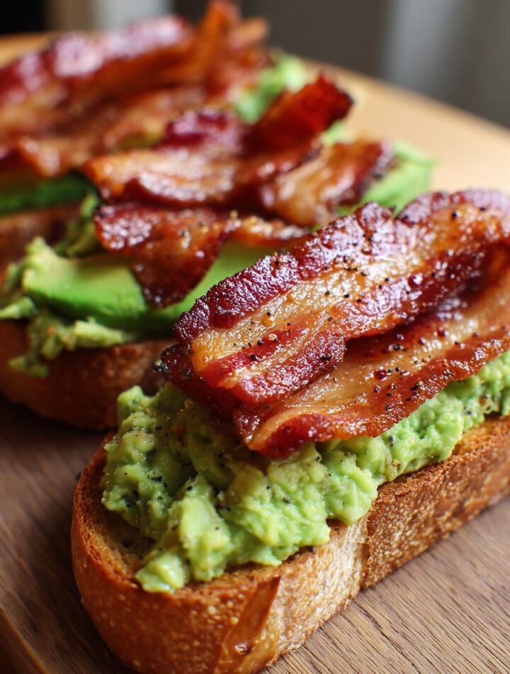 Bacon avocado sourdough toast