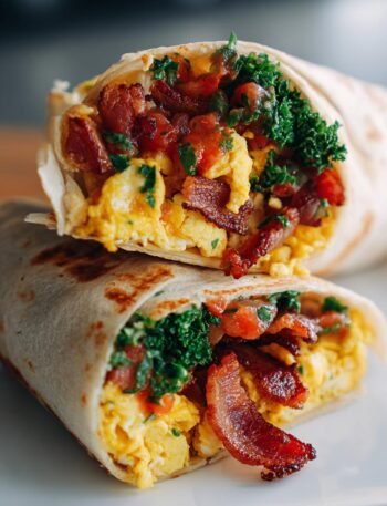 Bacon breakfast burrito wraps