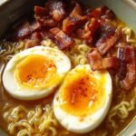 Bacon egg ramen bowl
