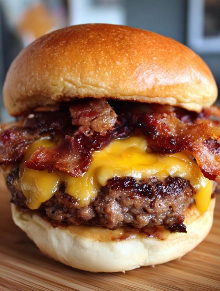 Bacon smash burger with cheese