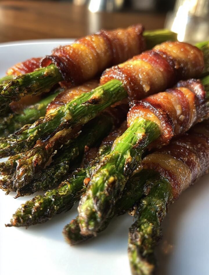 Bacon wrapped asparagus bundles