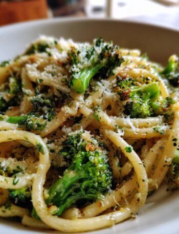 Broccoli Pasta with garlic and parmesan