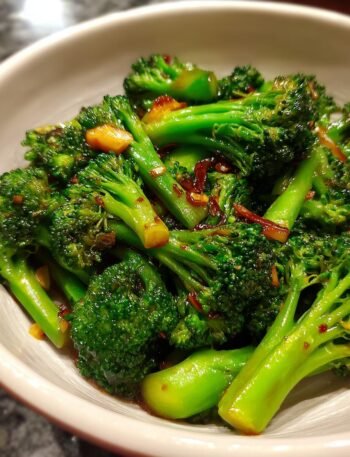 Broccoli Stir-Fry with soy sauce, garlic, and ginger