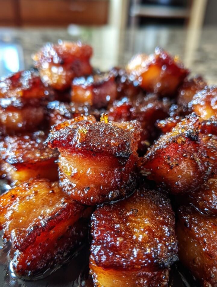 Candied brown sugar bacon bites