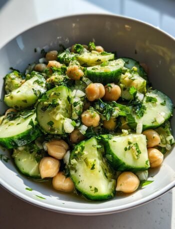 Chickpea and cucumber salad