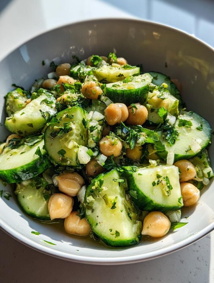 Chickpea and cucumber salad