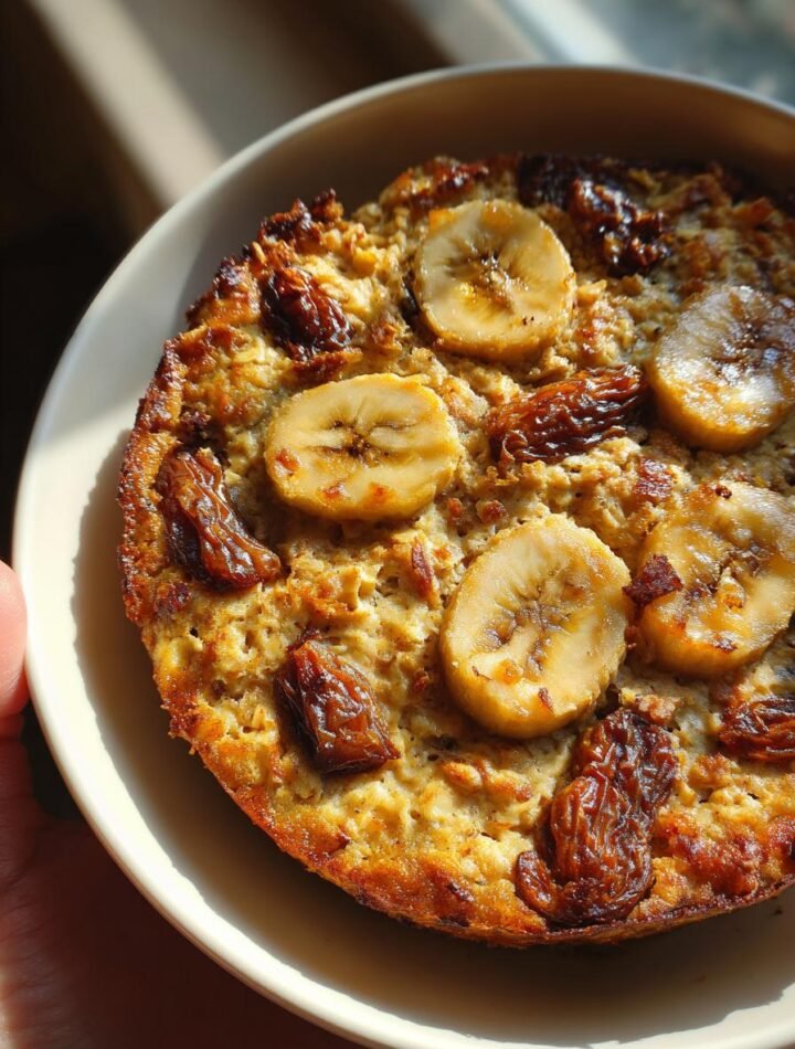 Gluten free baked oats with dates