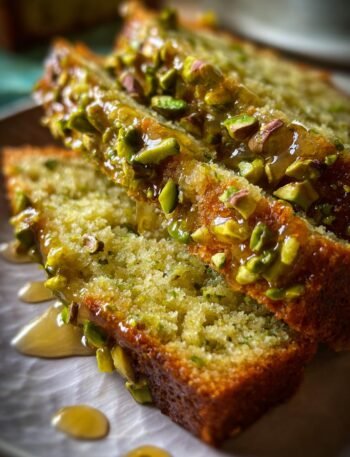 Gluten free pistachio honey cake