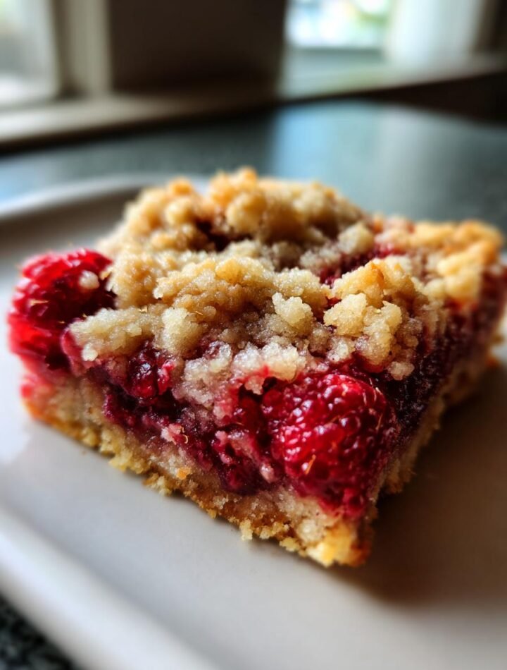 Gluten free raspberry crumble bars