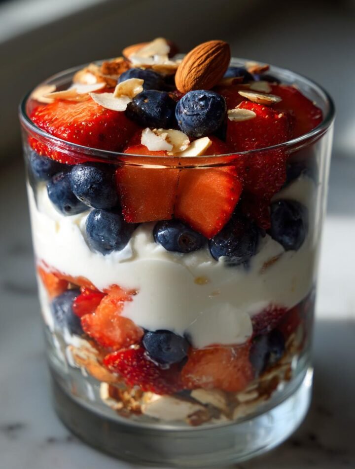 Greek yogurt with berries and nuts
