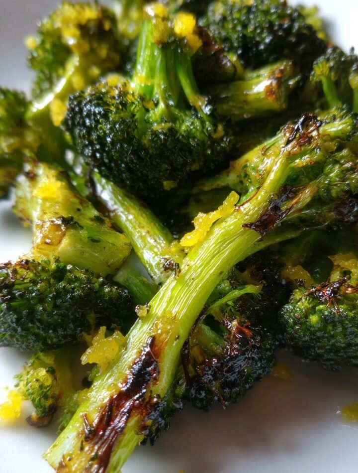 Grilled Broccoli with lemon zest and olive oil