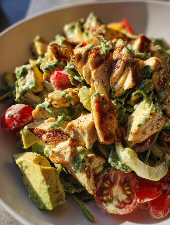 Paleo chicken salad with avocado