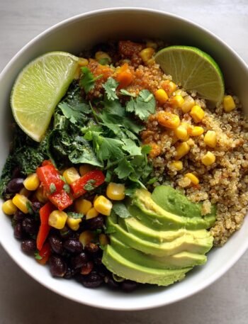 Quinoa and black bean bowl