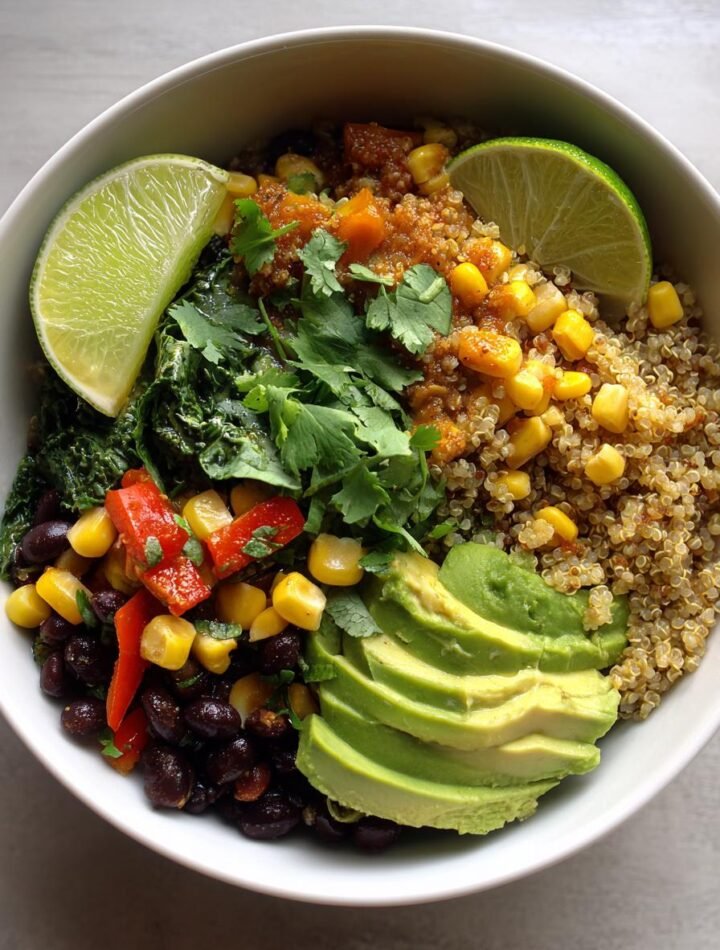 Quinoa and black bean bowl