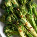 Roasted Garlic Broccoli with olive oil, salt, and pepper