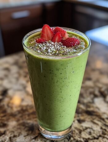 Smoothie with spinach, berries, and protein