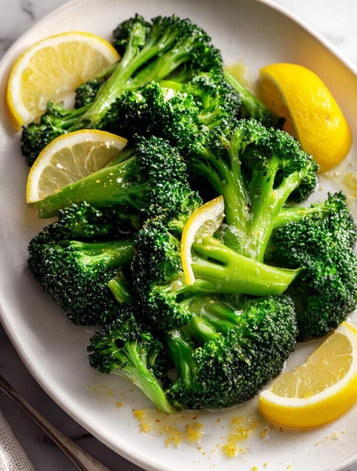Steamed Broccoli with lemon and butter