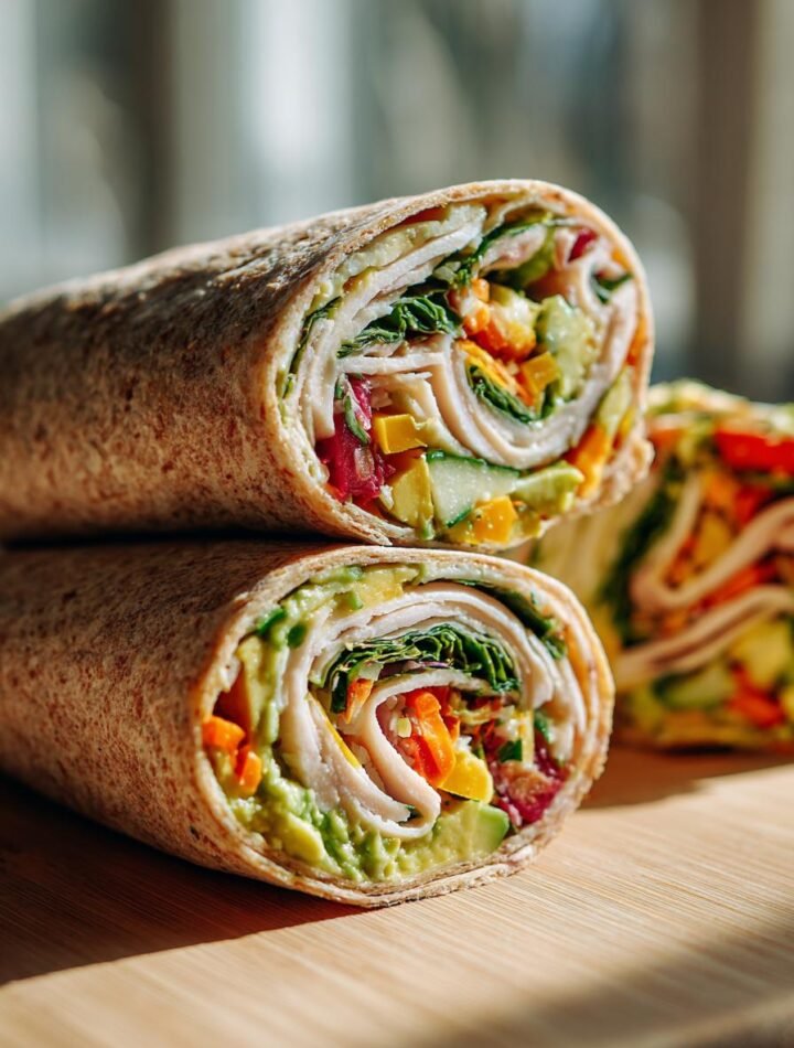 Turkey and avocado whole-grain wrap