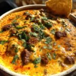 Birria-style queso dip