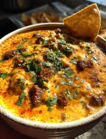 Birria-style queso dip