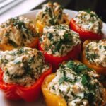 Cottage cheese and herb stuffed peppers