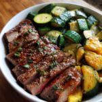 Cozy Grilled Steak Bowl with Zucchini