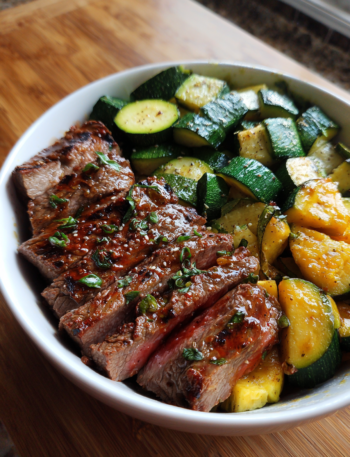 Cozy Grilled Steak Bowl with Zucchini