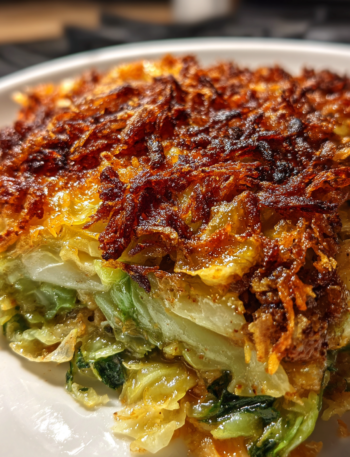 Easy Crispy Cabbage Burger Bake