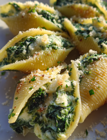 Easy Spinach and Ricotta Stuffed Shells