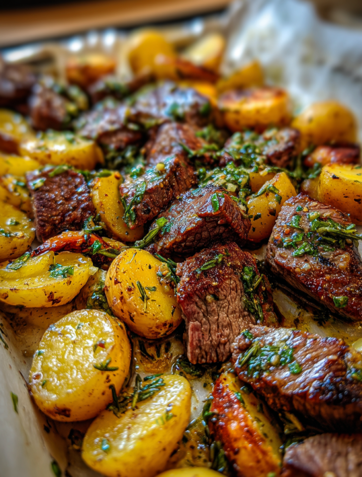 Garlic Butter Steak and Potato Foil Packs