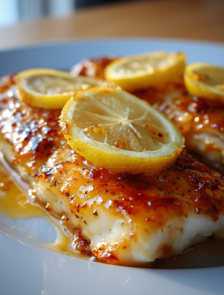 Honey Glazed Baked Cod with Lemon