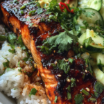 Honey Sriracha Glazed Salmon Bowls