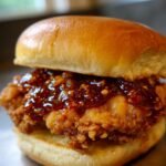 Hot honey fried chicken sandwiches