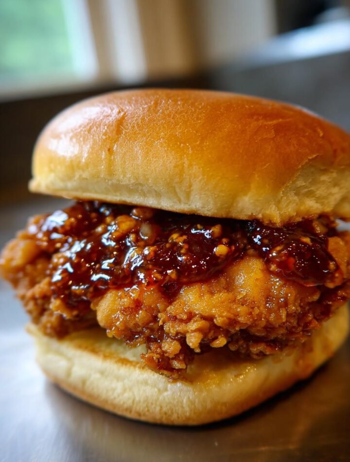 Hot honey fried chicken sandwiches