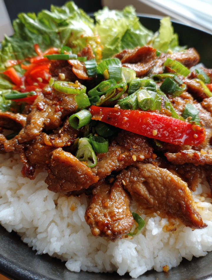 Korean Style Spicy Pork Bulgogi Bowls