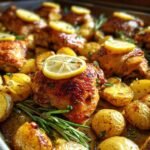 Lemon rosemary sheet-pan chicken with fingerling potatoes
