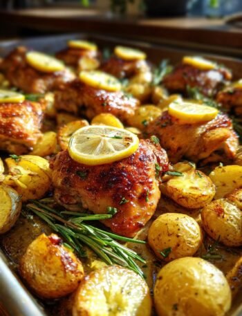 Lemon rosemary sheet-pan chicken with fingerling potatoes