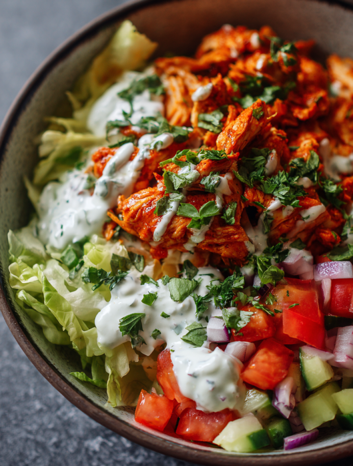Low-Carb Buffalo Chicken Burger Bowls