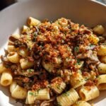Mushroom and truffle ditalini with browned butter breadcrumbs