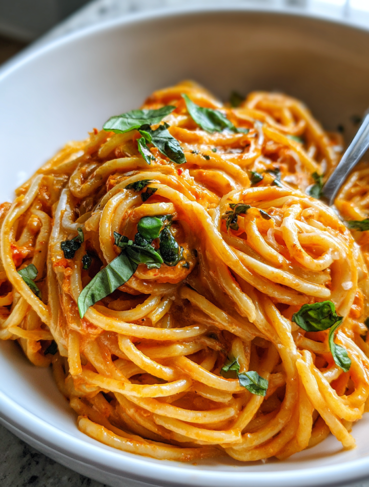 Roasted Red Pepper and Ricotta Pasta