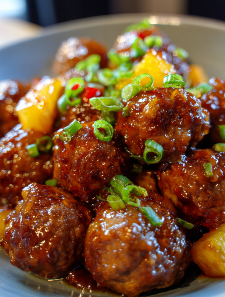 Slow Cooker Pineapple Teriyaki Meatballs