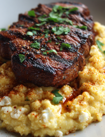 Smoked Paprika Steak and Cauliflower Mash