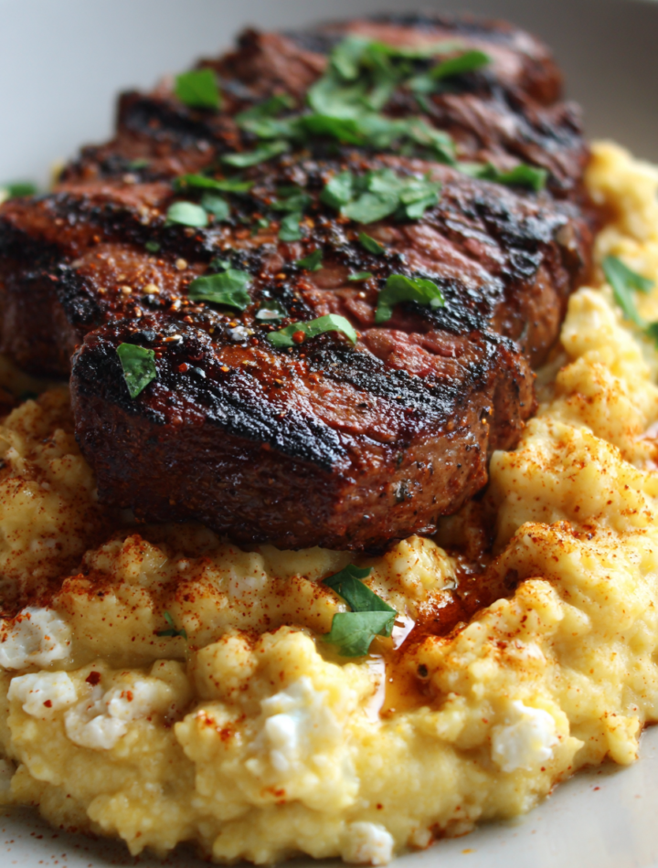 Smoked Paprika Steak and Cauliflower Mash